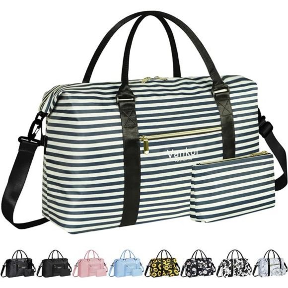 Other - LARGE Duffle Bag for Travel Waterproof Blue White Stripes